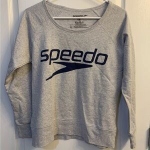Speedo Women’s Gray Raglan Long Sleeve Graphic Logo Pullover Sweatshirt Small